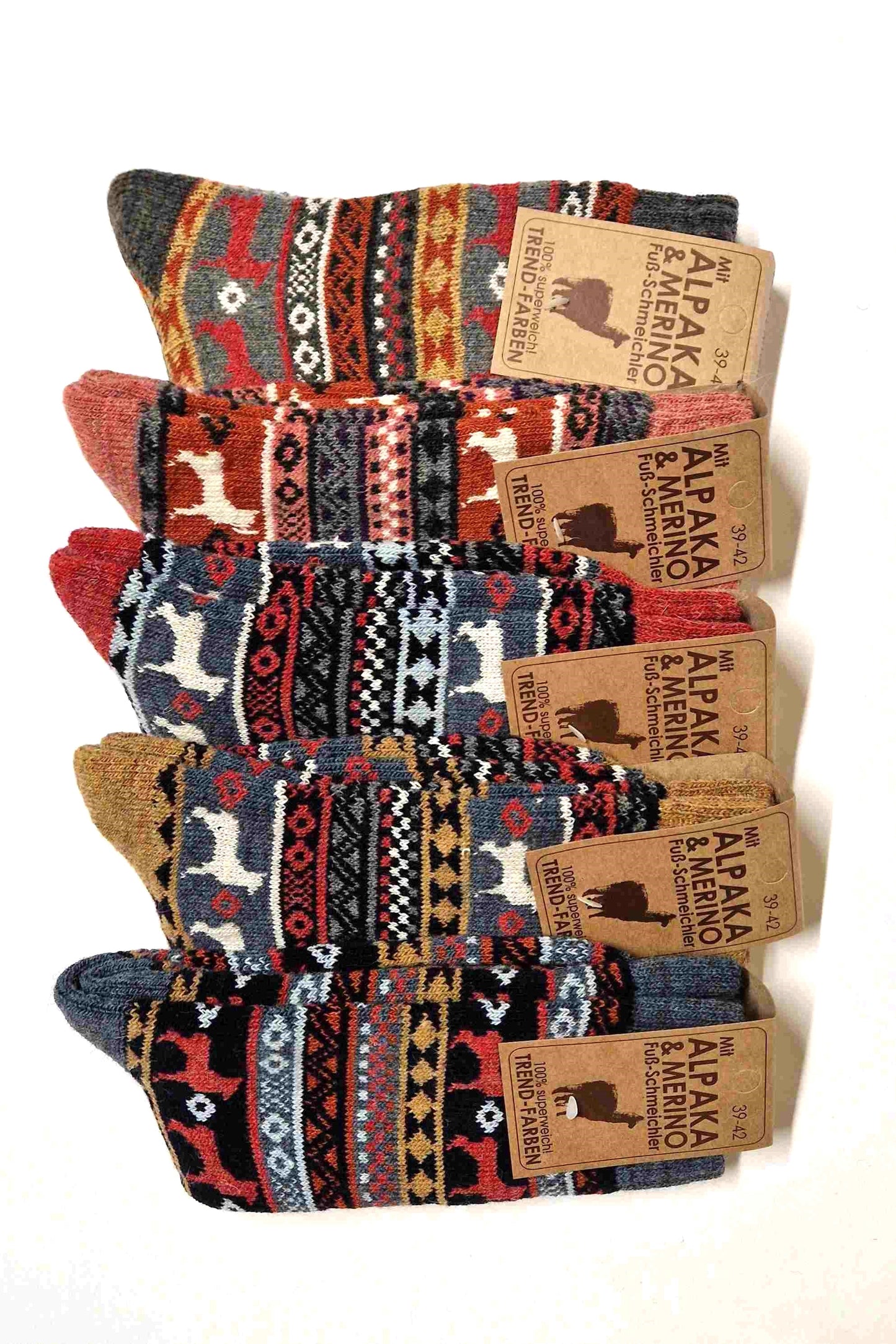 "Peru"-Hygge-Socken mit Merino- und Alpakawolle