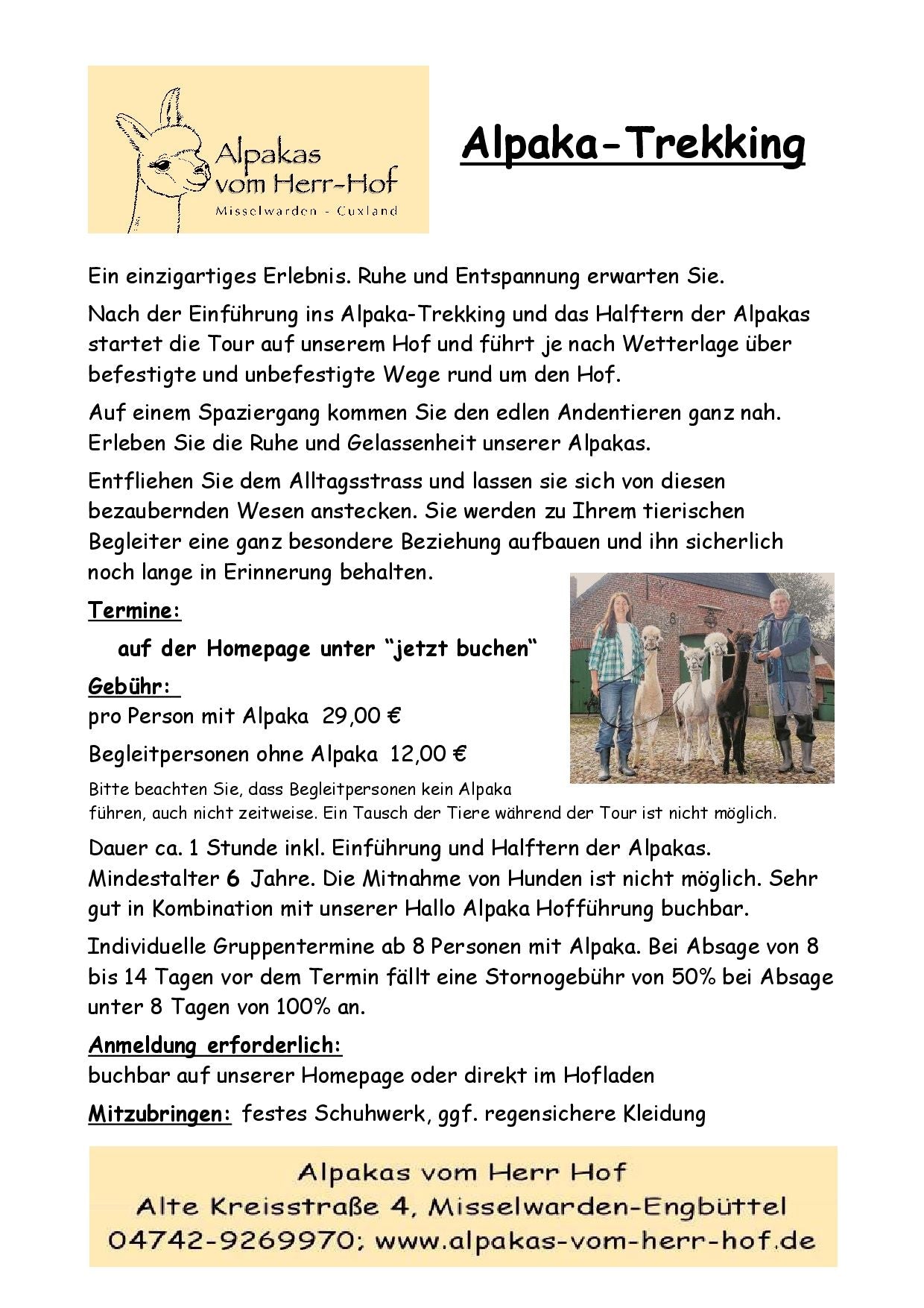 Gutschein Alpaka-Trekking