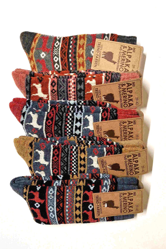 "Peru"-Hygge-Socken mit Merino- und Alpakawolle